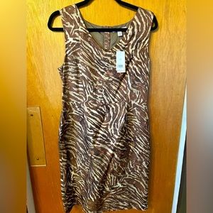 NWT Banana Republic size 10 petite animal print shift dress v-neck pencil skirt